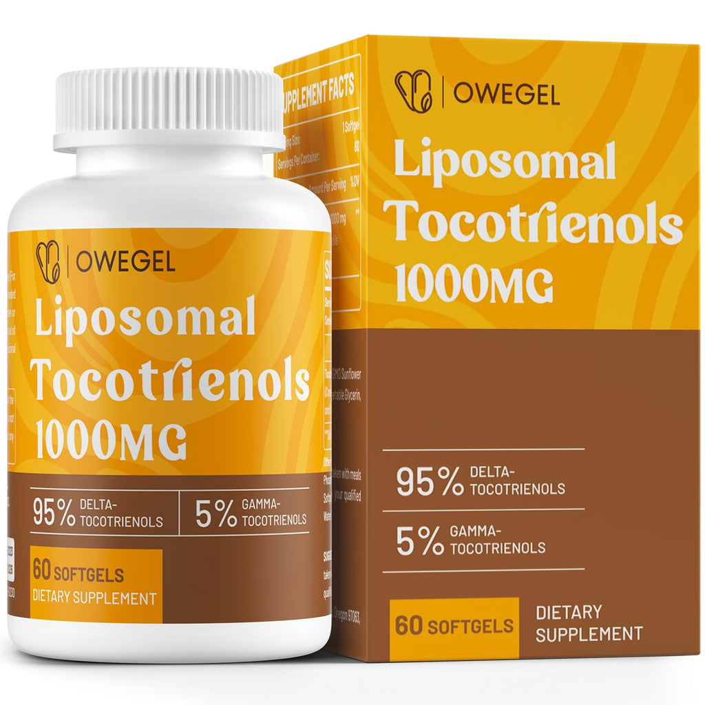 Liposomal Vitamin E Tocotrienols 1000mg - High Potency Tocotrienol Supplements (95% Delta, 5% Gamma)