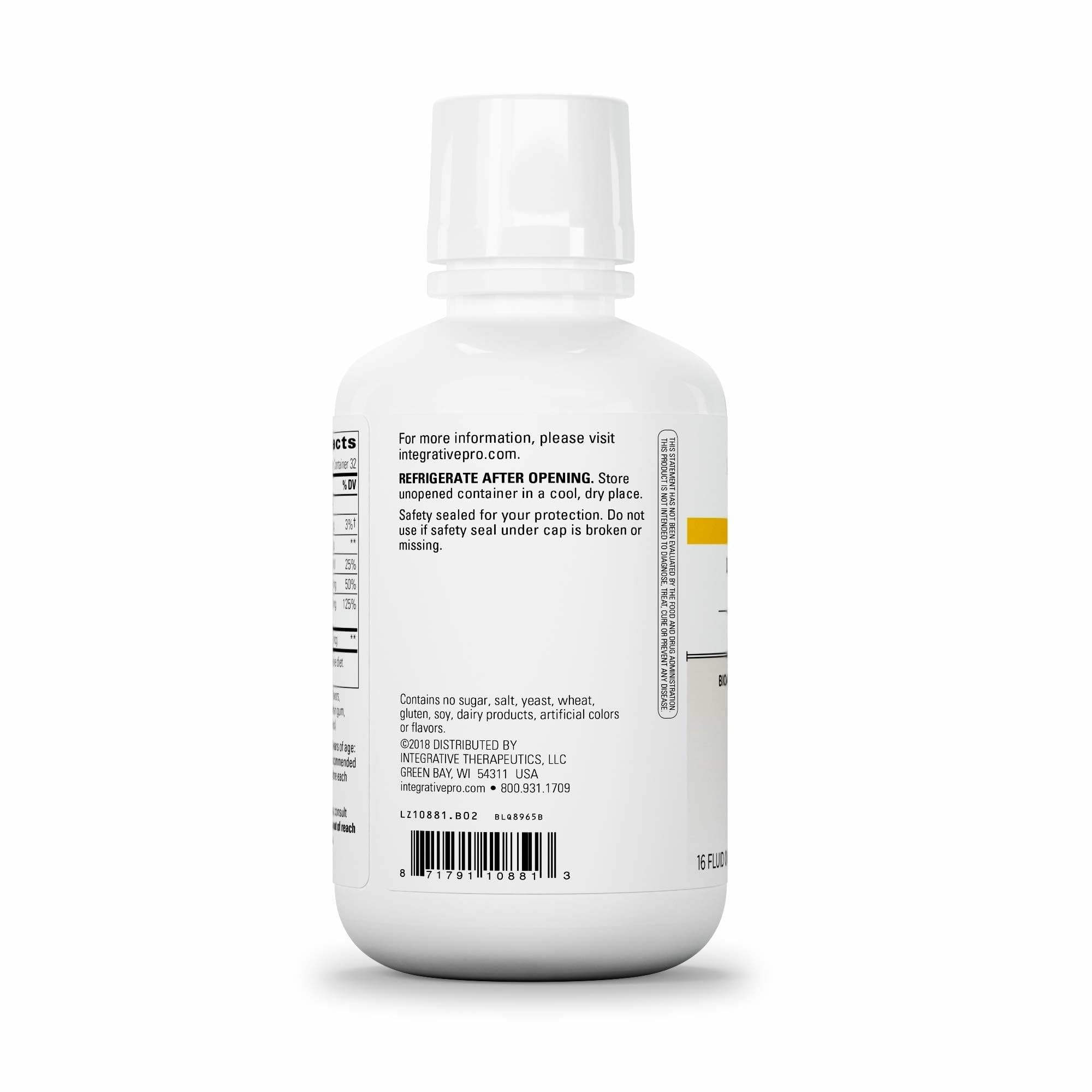 Integrative Therapeutics Liquid Calcium Magnesium – Berry Flavor, Vitamin D3, 16 oz | 32 Servings