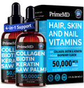 Liquid Collagen Peptides for Women – Biotin Serum for Hair, Skin & Nails (2 fl oz x2)