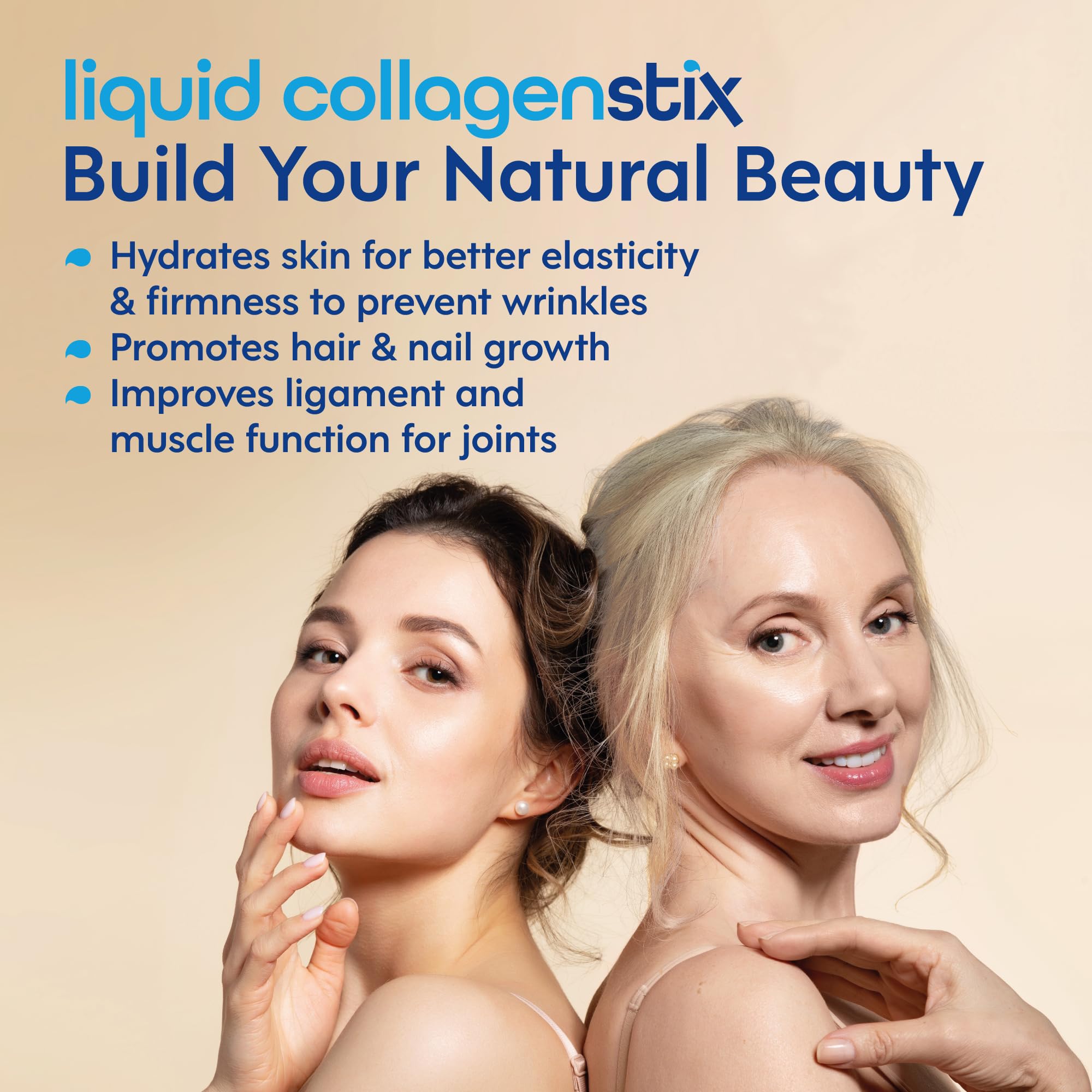 Liquid Collagen Stix – Hydrolyzed Liquid Collagen Peptides | Grass-Fed Bovine | Hair, Skin & Nails | Pack of 14 (Orange)