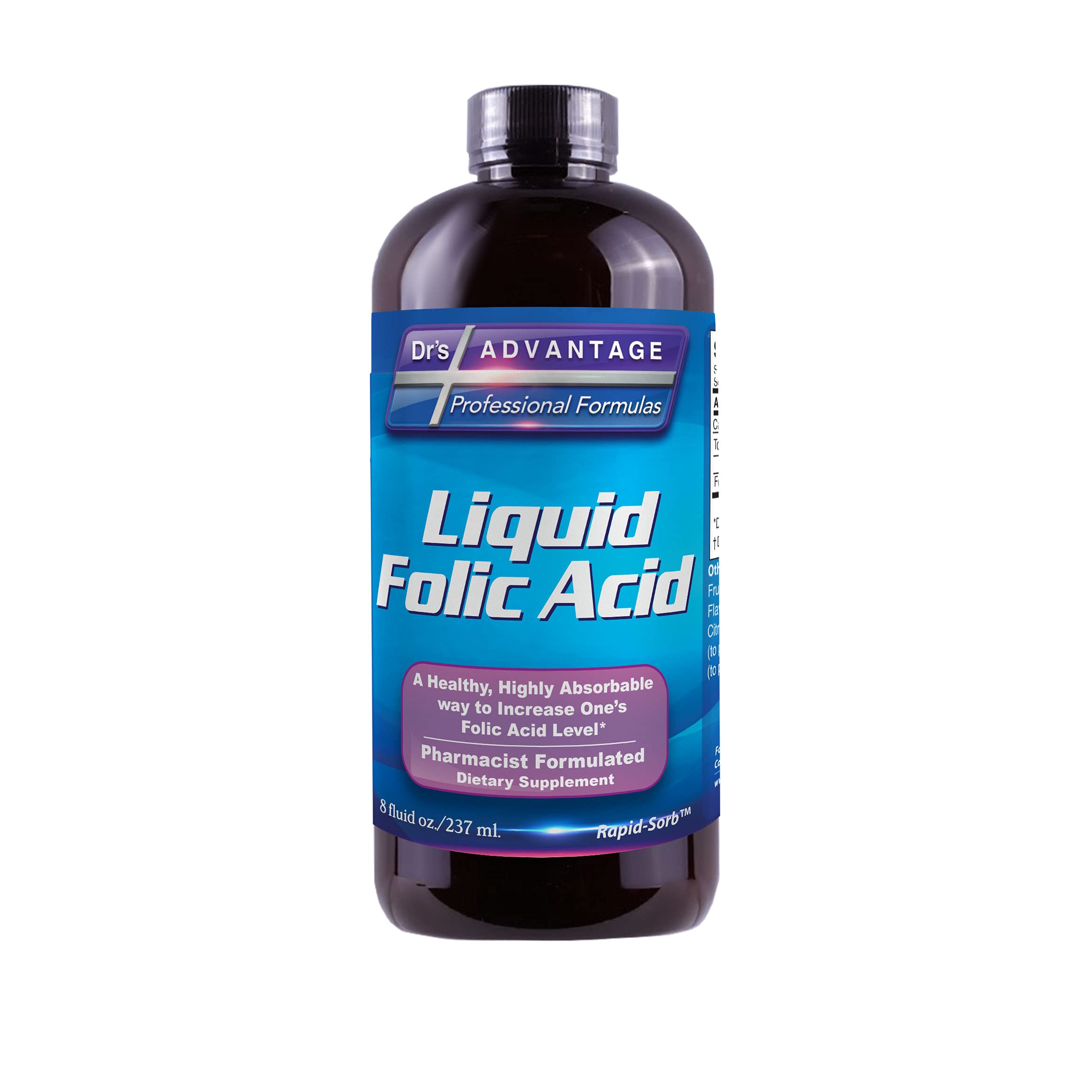 Liquid Folic Acid 800 MCG, 8 oz - Dr's Advantage
