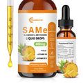 Liquid SAM-e Drops 2 Oz - 400mg SAM-e with B6, B12 & Folate | Pineapple Flavor | 98% Absorption | Joint & Liver Health | 0 Sugar