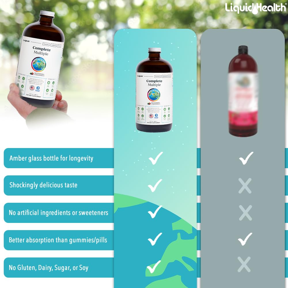 LIQUIDHEALTH Complete Multivitamin for Adults – USA Made, Vegan, Sugar-Free (32 oz)