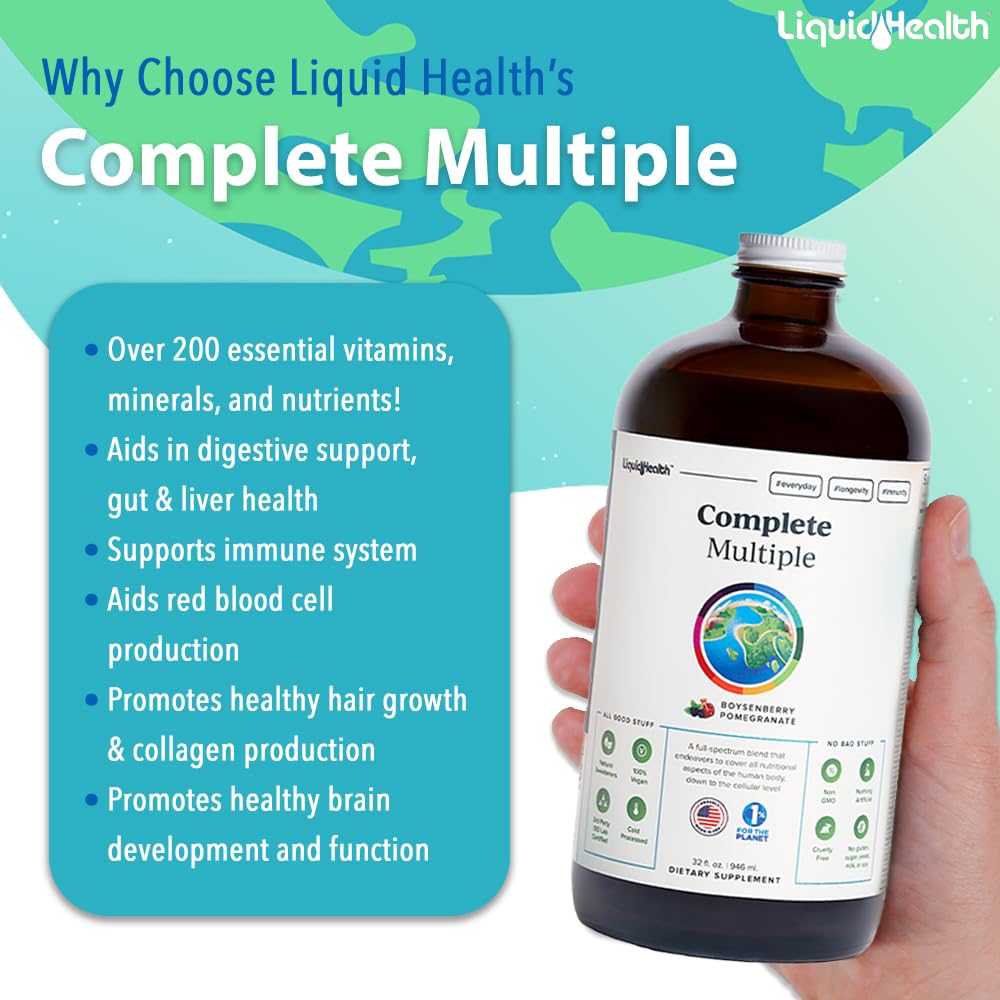 LIQUIDHEALTH Complete Multivitamin - 2 Pack | USA Made, Vegan, Non-GMO, Sugar-Free