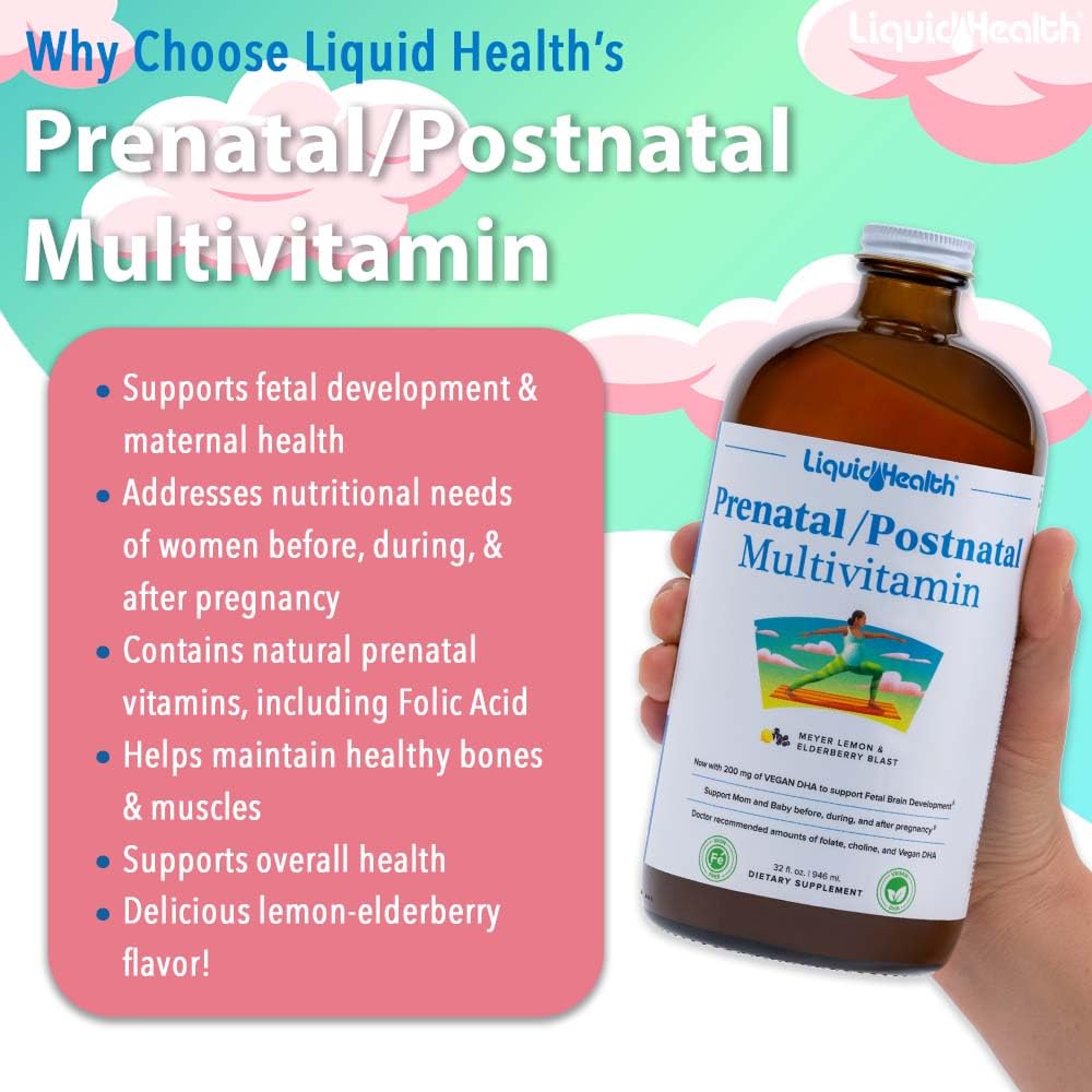 LIQUIDHEALTH Prenatal Baby Booster Bundle – Vegan Liquid Multivitamin & Iron (USA Made)