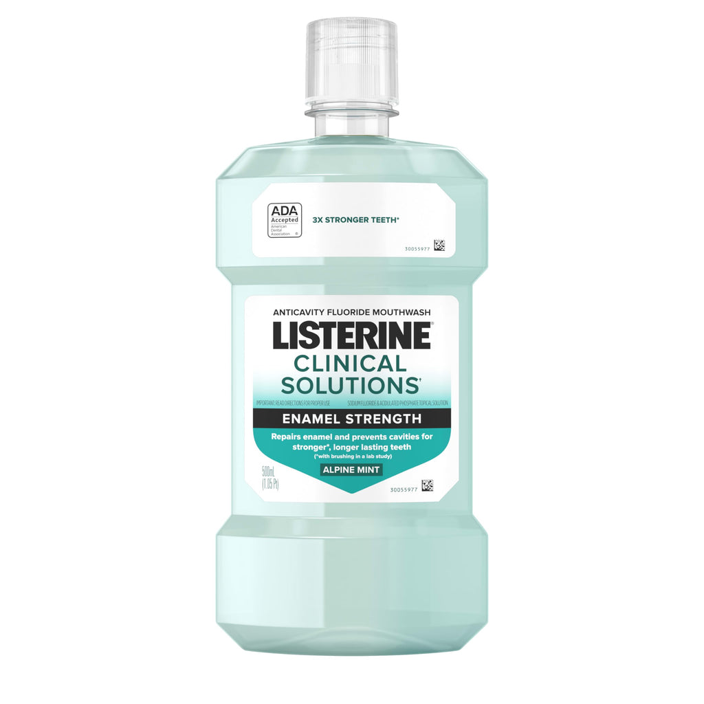 Listerine Clinical Solutions Enamel Strength Mouthwash – Alpine Mint, 500 mL