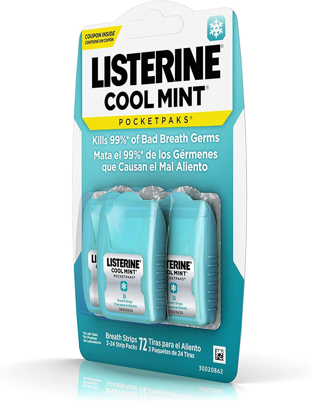 Listerine Pocketpaks Cool Mint – 24-Count (Pack of 6) | Breath Strips