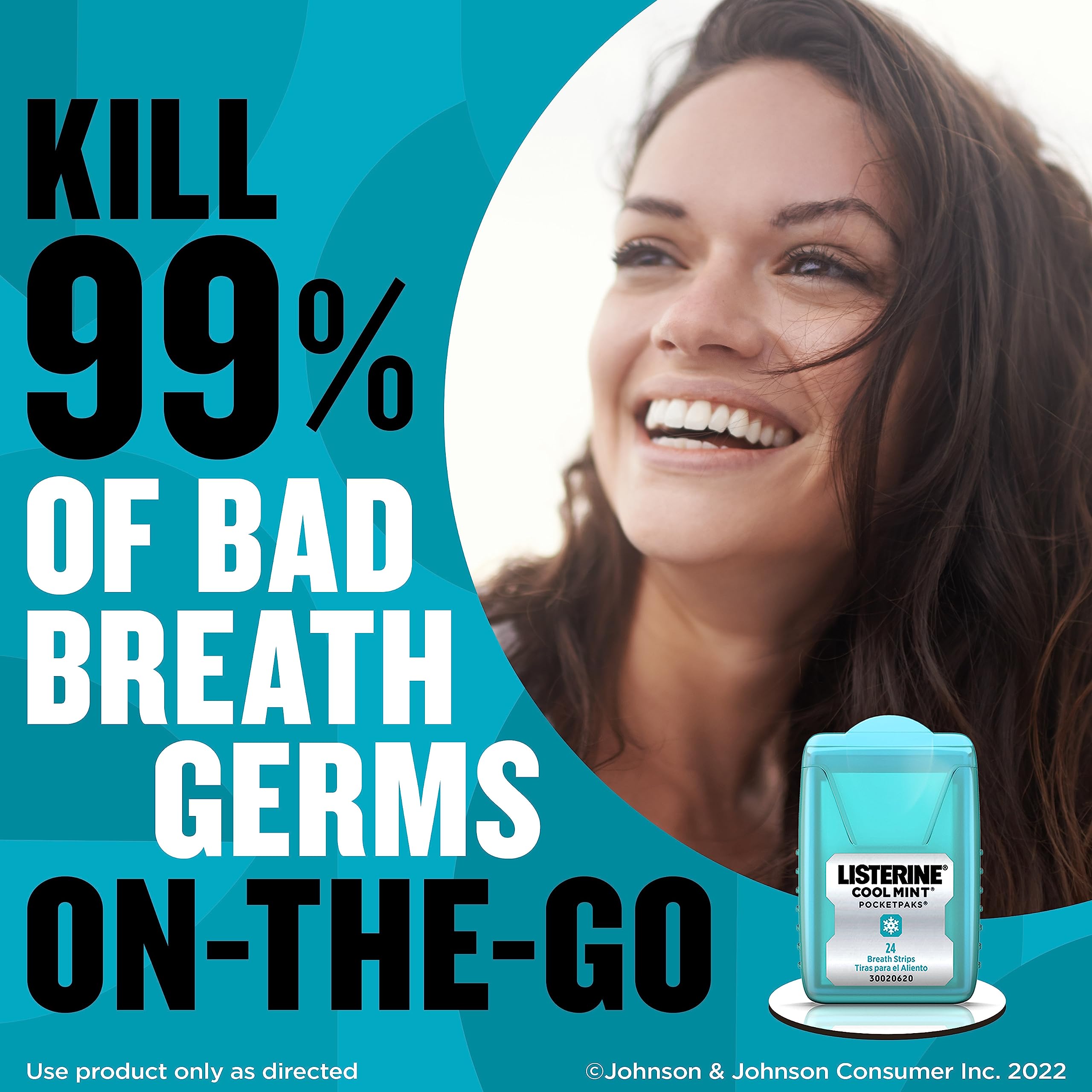 Listerine Cool Mint PocketPaks Breath Strips – 12-Pack (24 Strips Each)