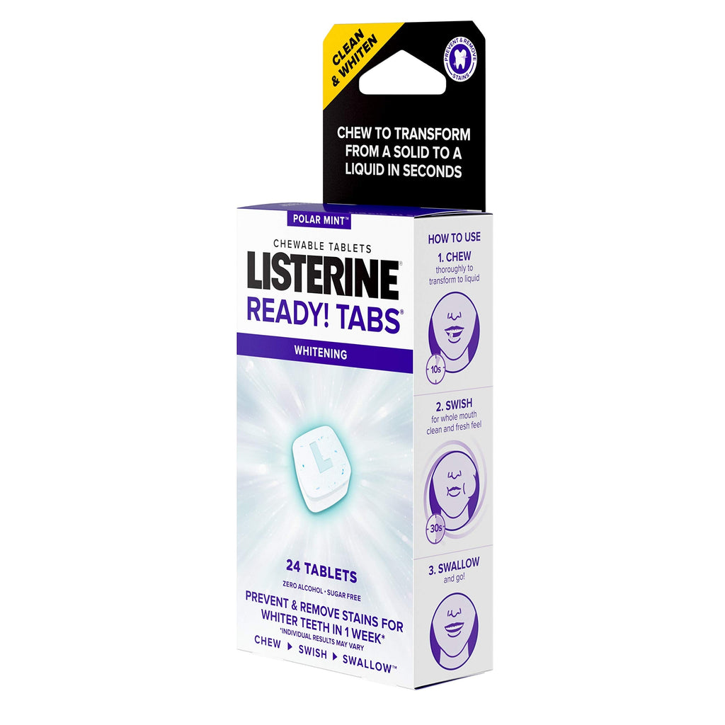 Listerine Ready! Tabs Whitening Chewables Polar Mint – 24 ct