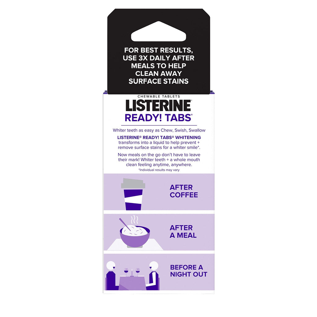 Listerine Ready! Tabs Whitening Chewables Polar Mint – 24 ct