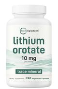 Lithium Orotate 10mg | 240 Veggie Capsules | High Bioavailability | Non-GMO, Gluten Free