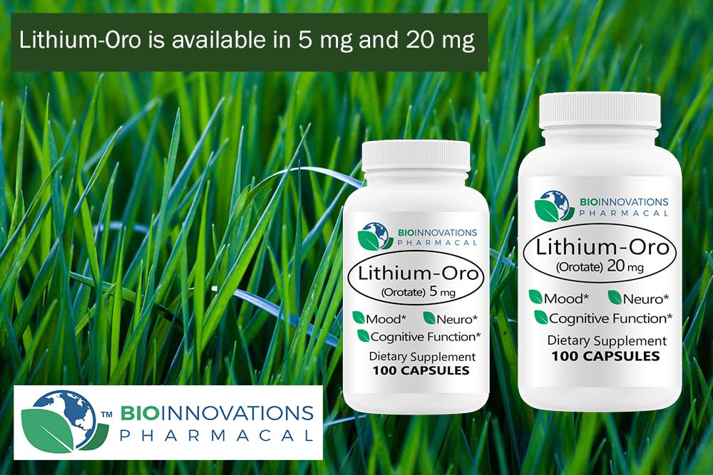 EcoIntegratives Pharmacal Lithium Orotate 5 mg - Mood, Memory & Cognitive Support | 100 Caps