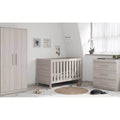Little Acorns Amalfi 3 Piece Nursery Furniture Set with Cot Bed, Dresser and Wardrobe - Grey Ash