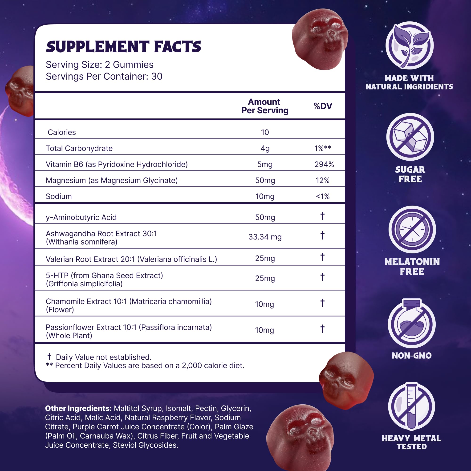 Little Death Deep Sleep Gummies – Raspberry, 60 Ct, 50 mg Magnesium