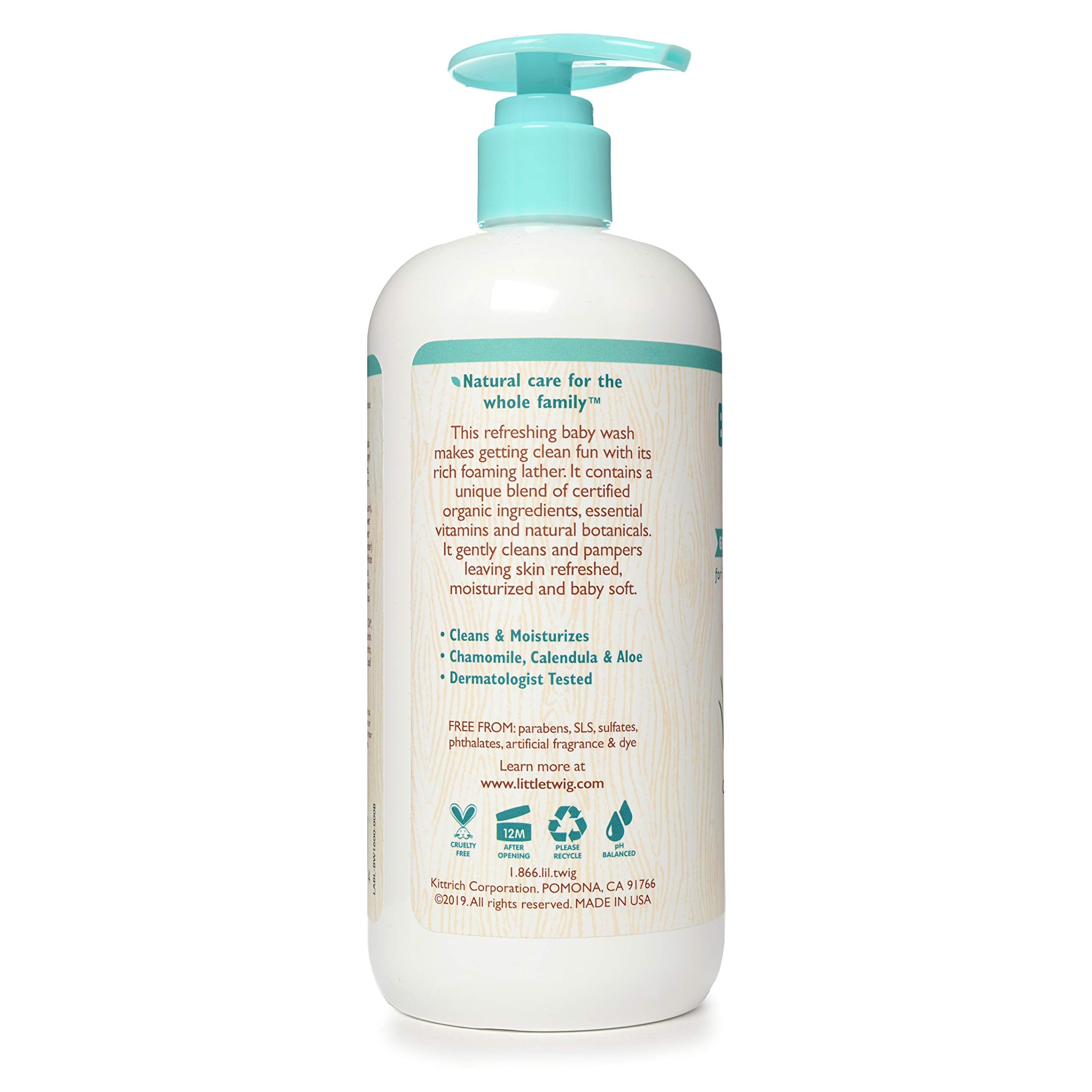 Little Twig Baby Wash – Fragrance Free, Plant-Derived Formula, 17 fl oz
