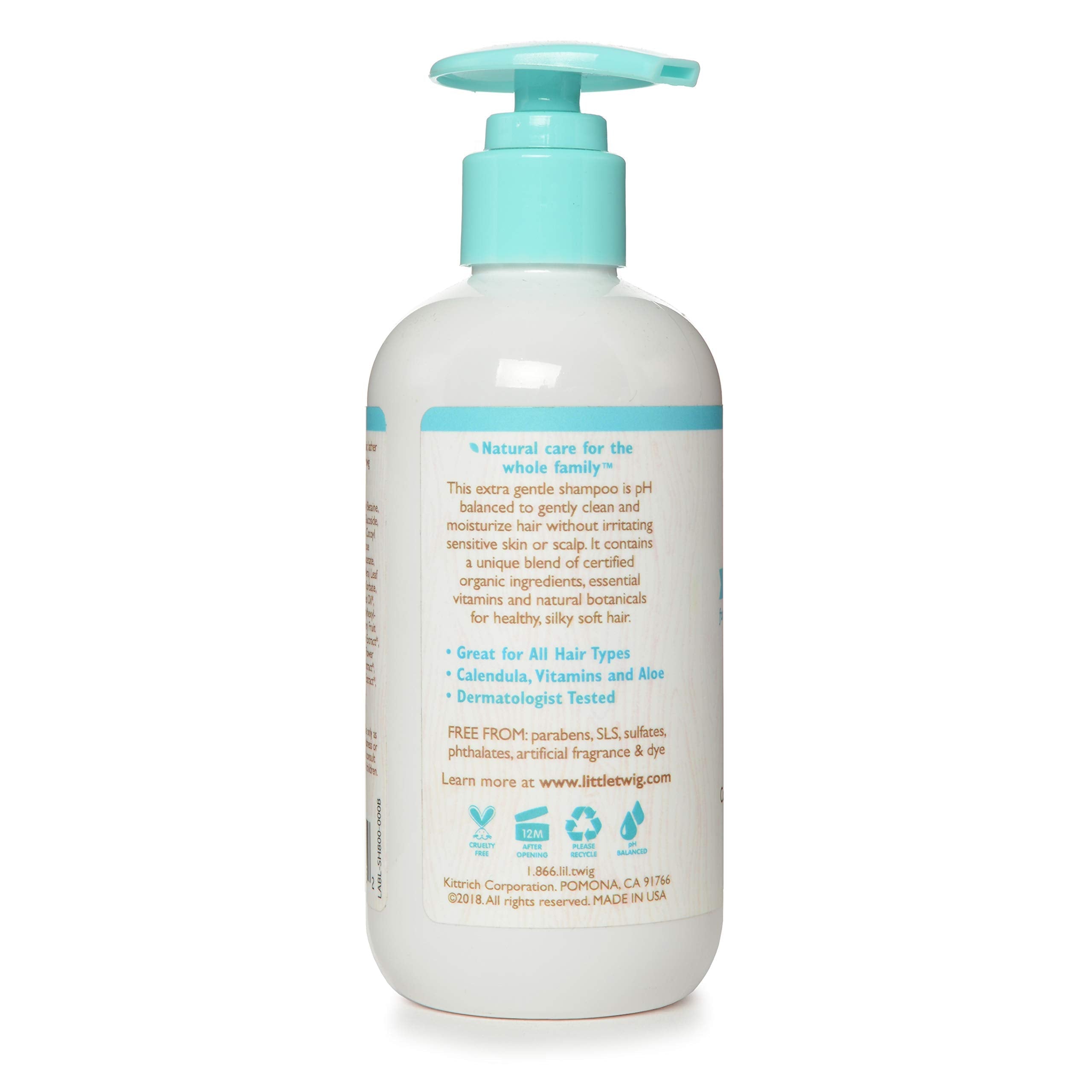 Little Twig Fragrance-Free Shampoo – Organic Plant-Derived Formula, Vegan, Gluten-Free, 8.5 oz for Newborns