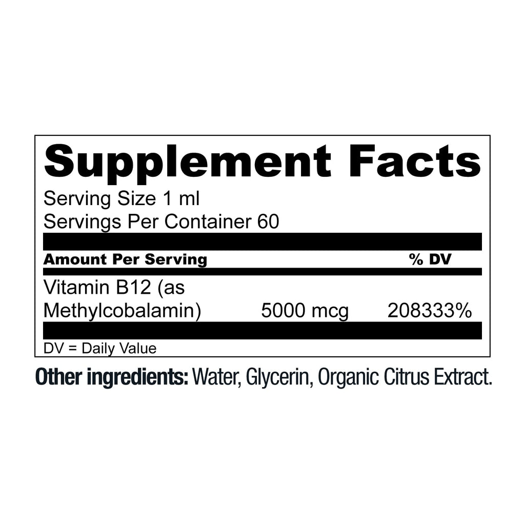 Live Conscious Vegan B12 Sublingual Drops 5000 mcg Methylcobalamin 2 Pack