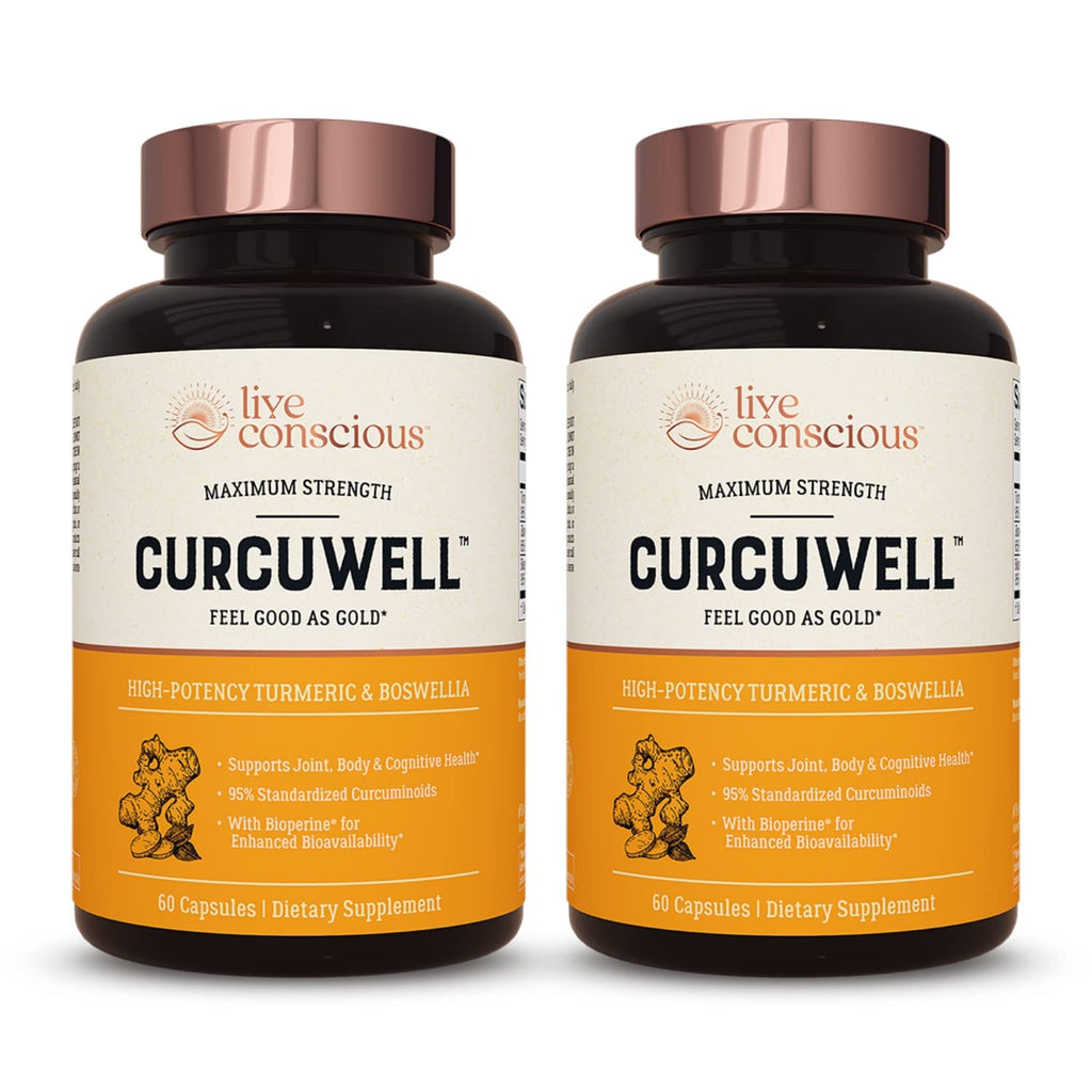 Live Conscious CurcuWell: Curcumin & Boswellia 2-Pack – Joint & Brain Support