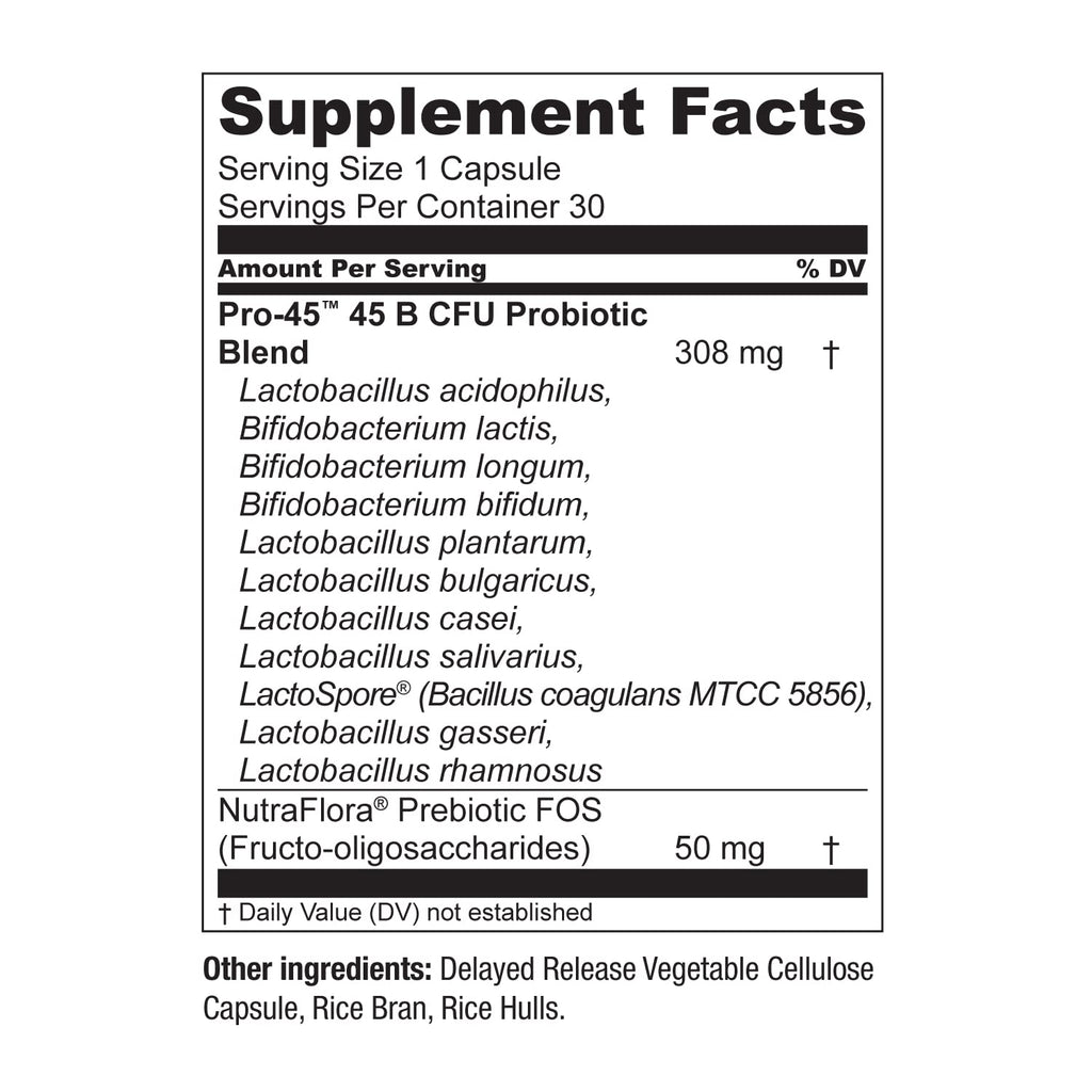 Live Conscious PRO45 Probiotic 45B CFU, 11 Strains, Dairy Free, Delayed-Release Veggie Caps | 2-Pack