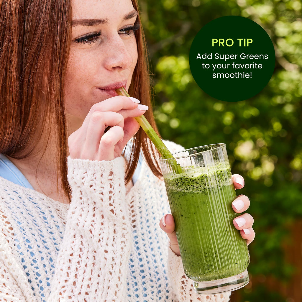 Live It Up Super Greens Powder | Berry Flavor with Probiotics & Digestive Enzymes – All-Natural Plant-Based Superfood, 30 Servings
