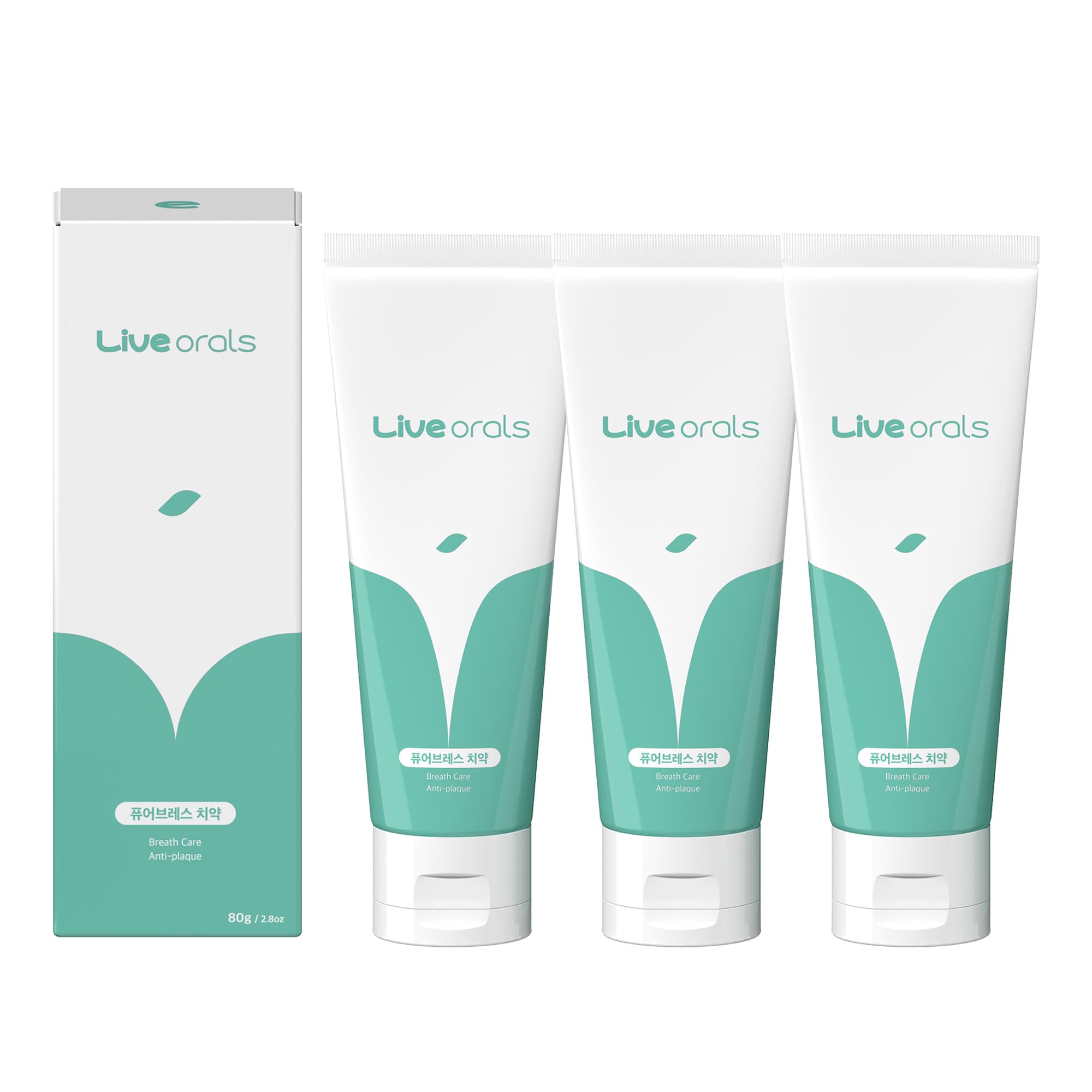 Live Orals PureBreath Toothpaste 80g (Pack of 3) – Fluoride-Free, Odor Neutralizing