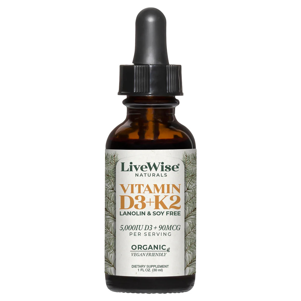 Live Wise Naturals Vitamin D3+K2 5,000 IU – Vegan Friendly