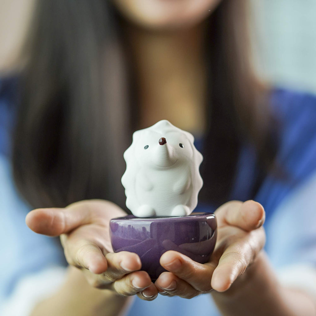 Lively Breeze Spiky Hedgehog Ceramic Diffuser – Non-Electric Aromatherapy for Desk, Car & Small Spaces
