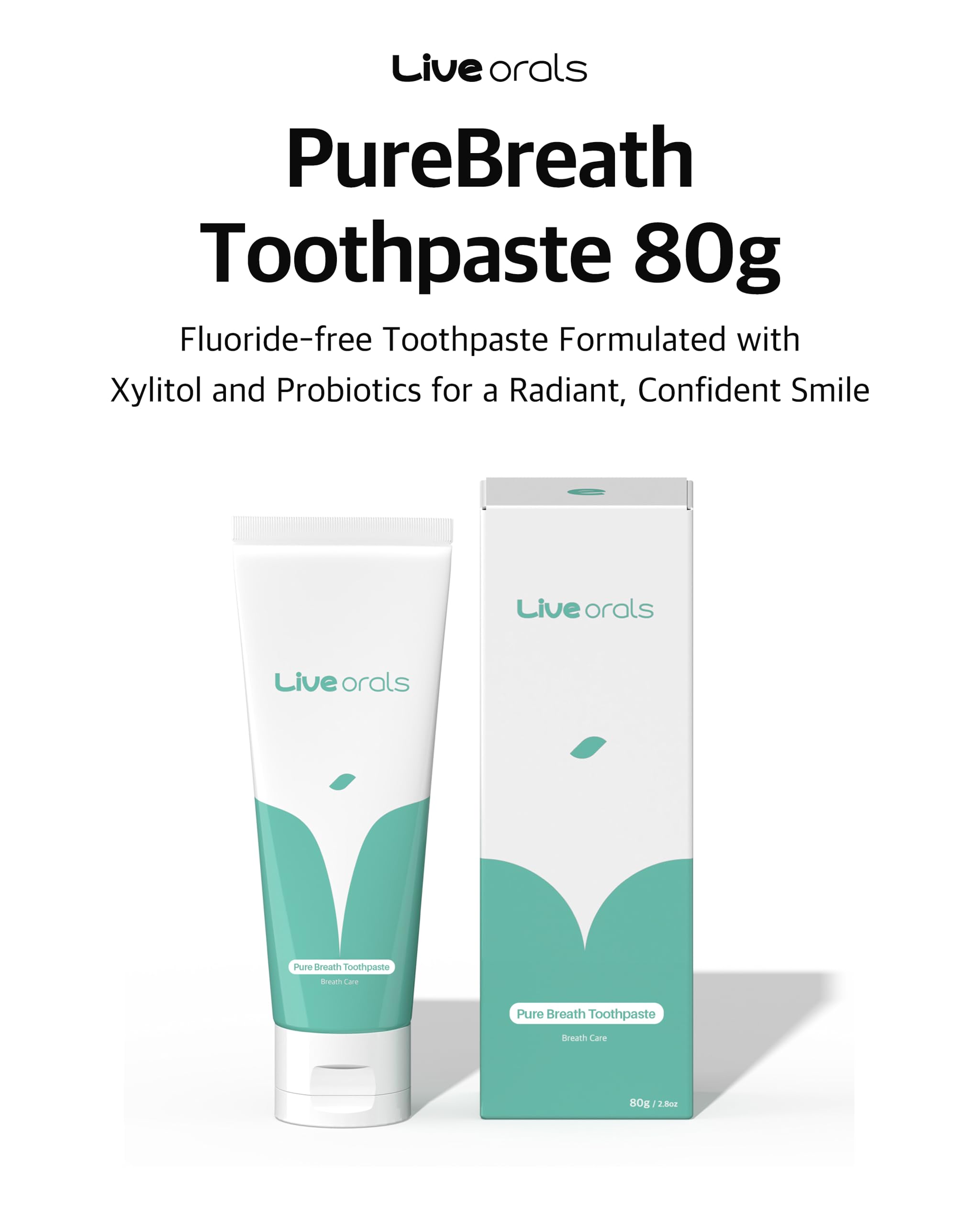 LiveOrals PureBreath Toothpaste 80g – Fluoride-Free, Odor Neutralizing