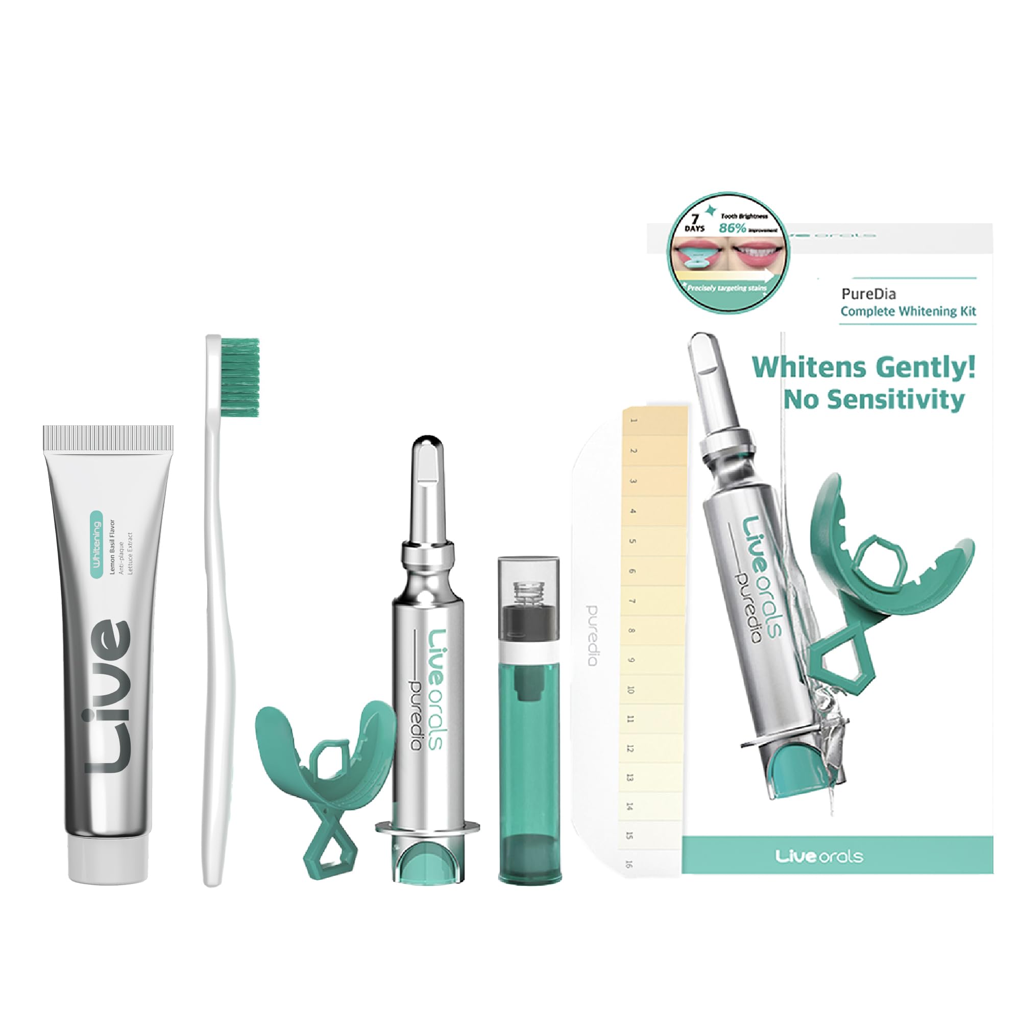 LiveOrals Whitening Set for Adults – Enamel-Safe Toothpaste & Ultra-Fine Bristle Toothbrush (Pack of 3)