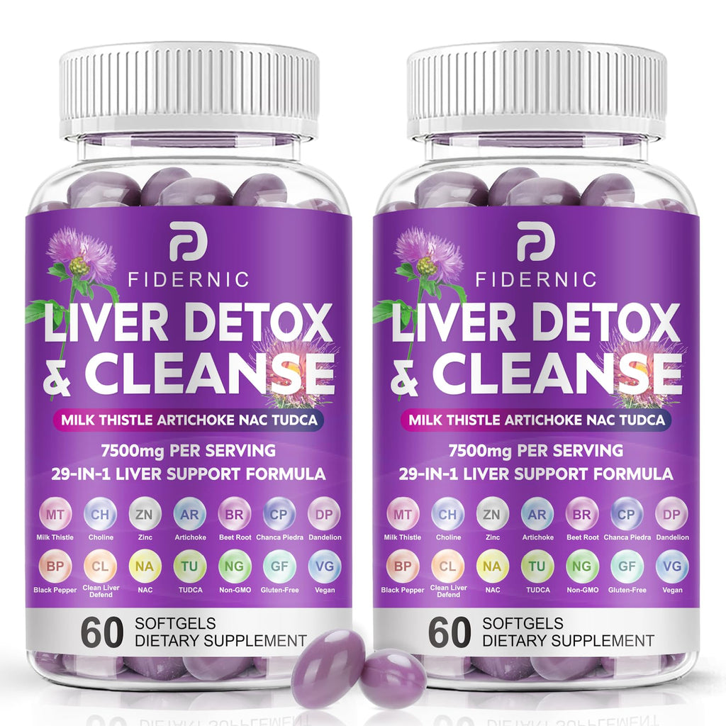 Liver Cleanse Detox & Repair – Milk Thistle 7500mg | NAC, TUDCA, Choline | 120 Softgels