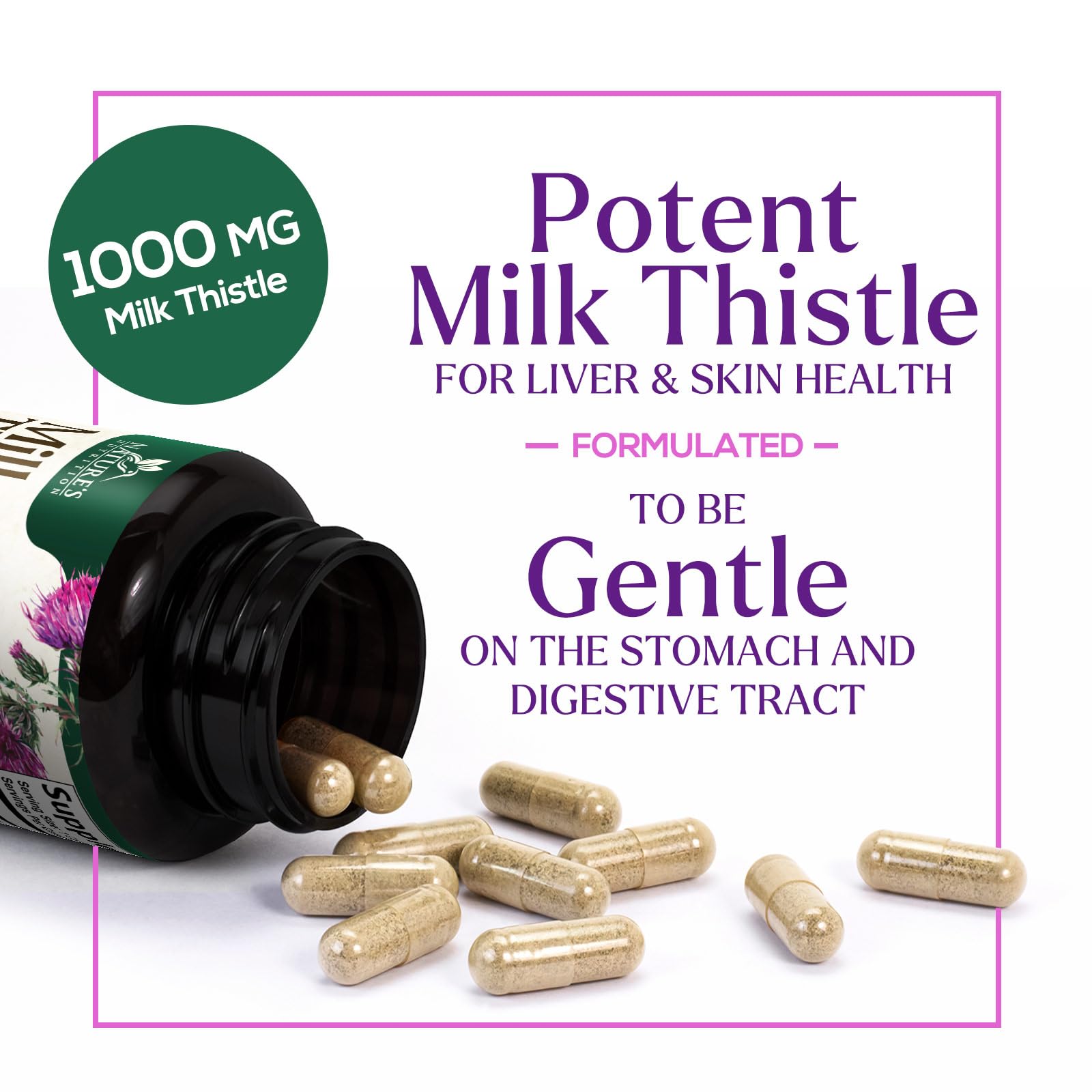 Milk Thistle Extract 1000mg - Liver Detox & Repair | 60 Capsules