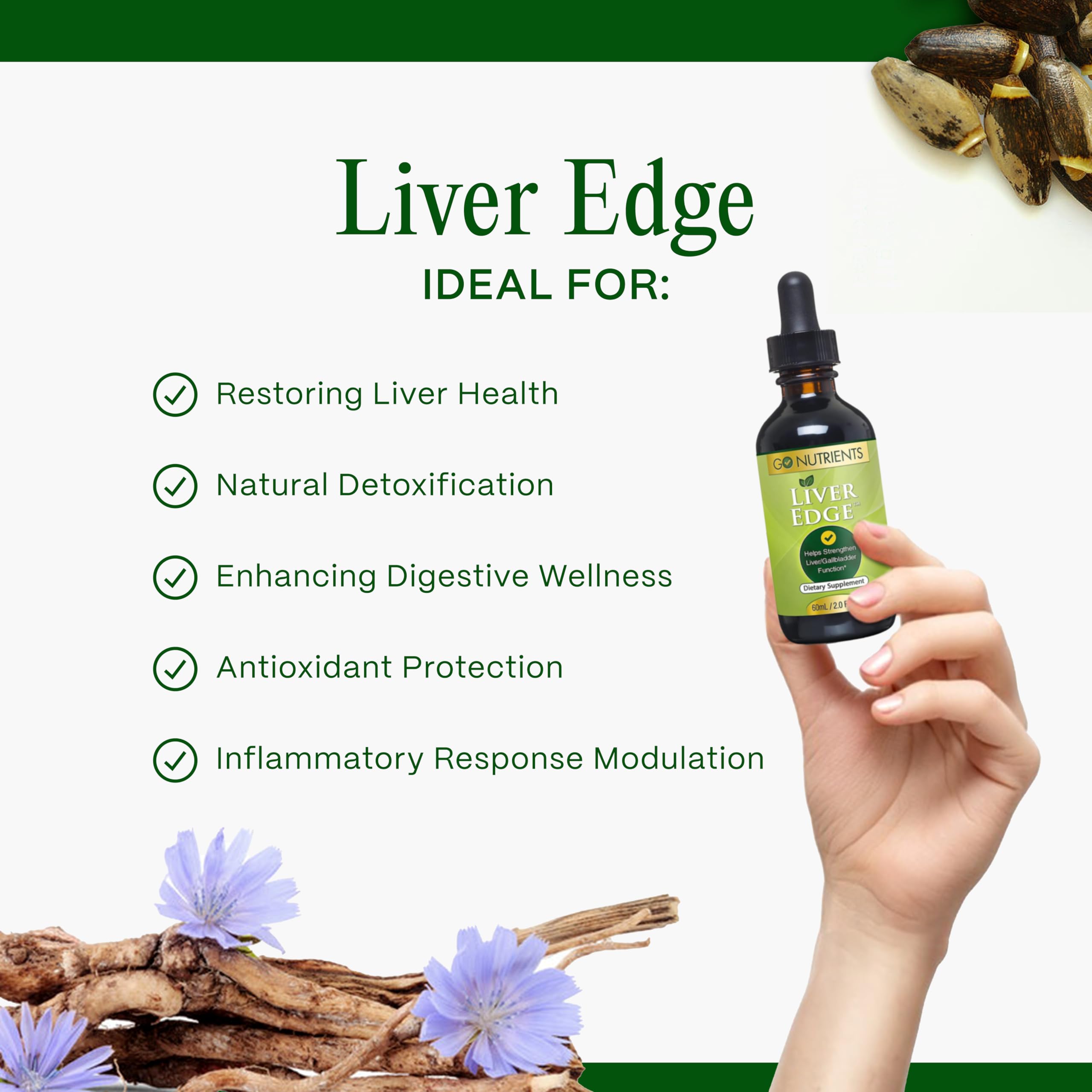 Go Nutrients Liver Edge – Organic Milk Thistle Liver Support Drops (2 oz)