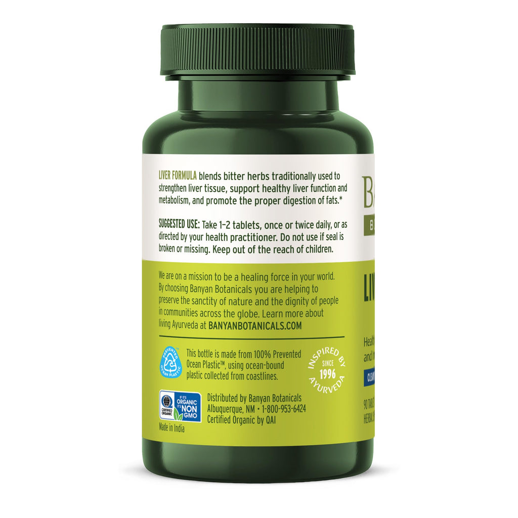 Banyan Botanicals Liver Formula – USDA Organic, 90 Tablets | Liver Support