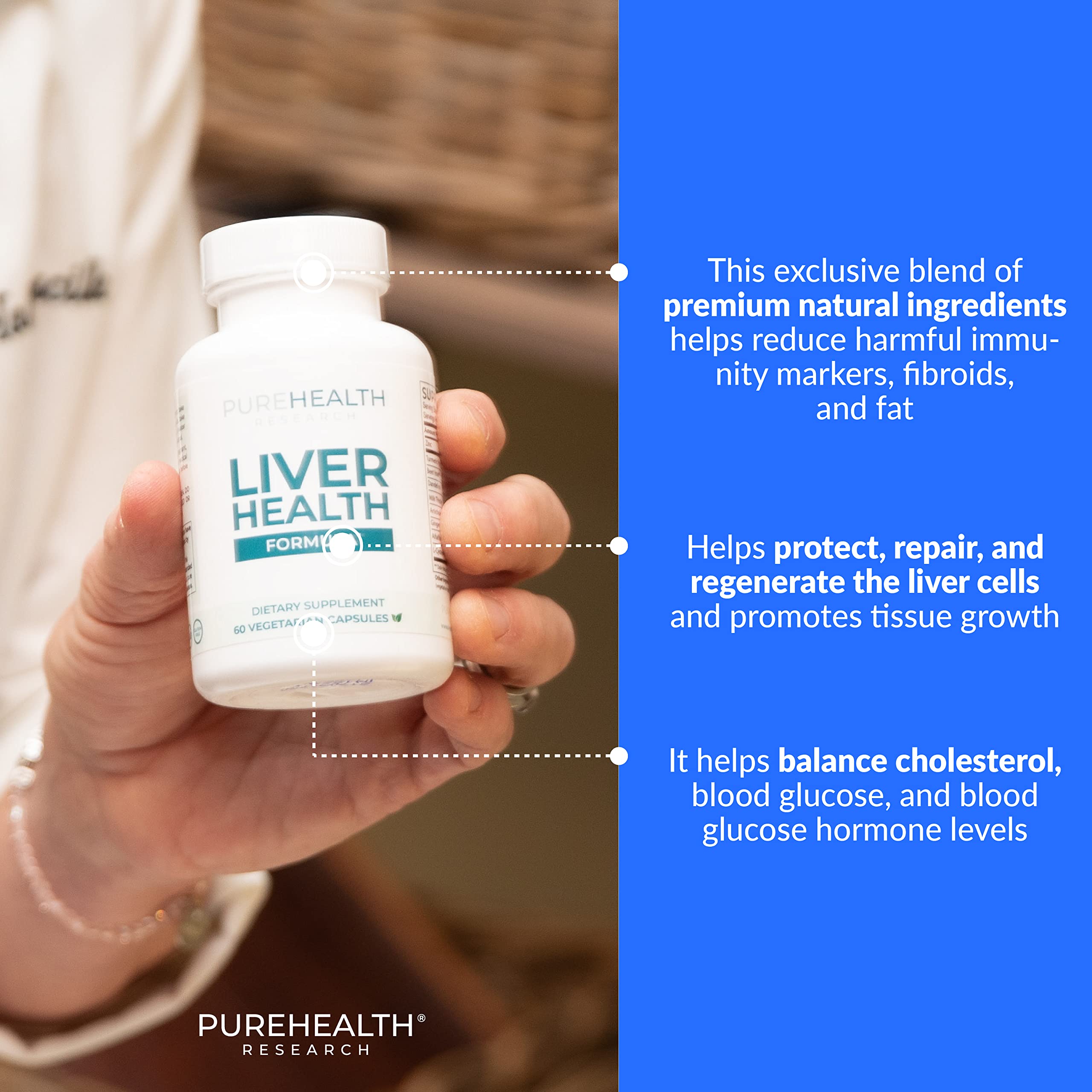 PureHealth Research Liver Health Detox & Cleanse — Fatty Liver Support with Artichoke, Milk Thistle & Dandelion, 2 Bottles
