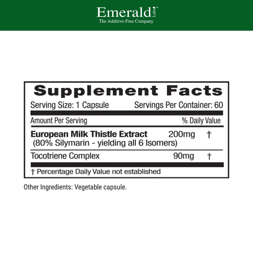 Emerald Labs European Milk Thistle – Organic Liver Health & Energy (60 Veg Capsules)