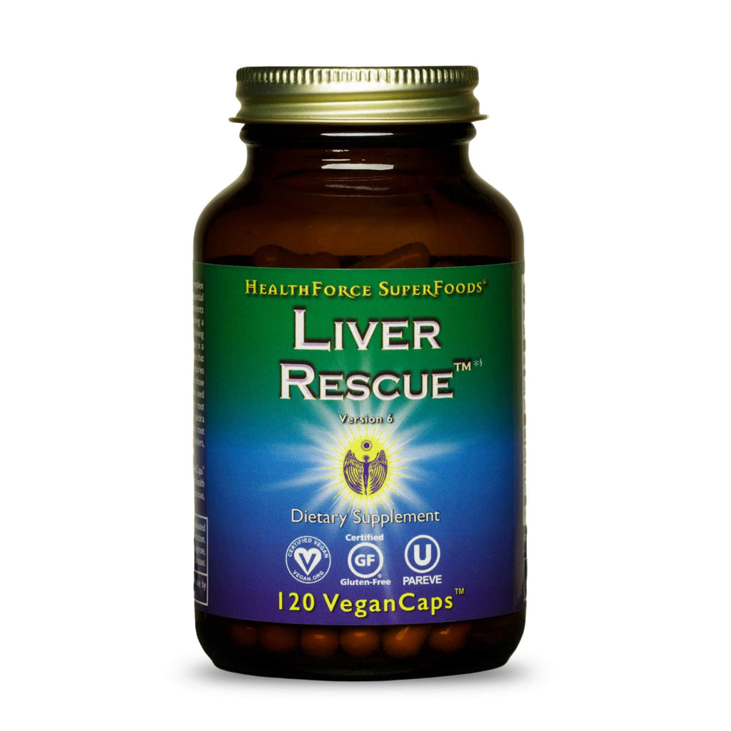HealthForce SuperFoods Liver Rescue - Natural Liver Cleanse with Milk Thistle & Dandelion Root | Gluten-Free & Vegan | 120 Capsules