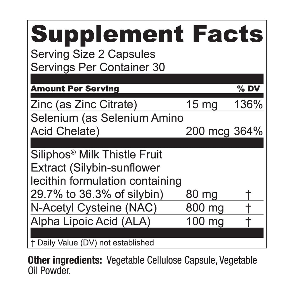 LiverWell Liver Cleanse & Metabolic Support – Milk Thistle, NAC, ALA, Zinc (60 Caps) | Live Conscious