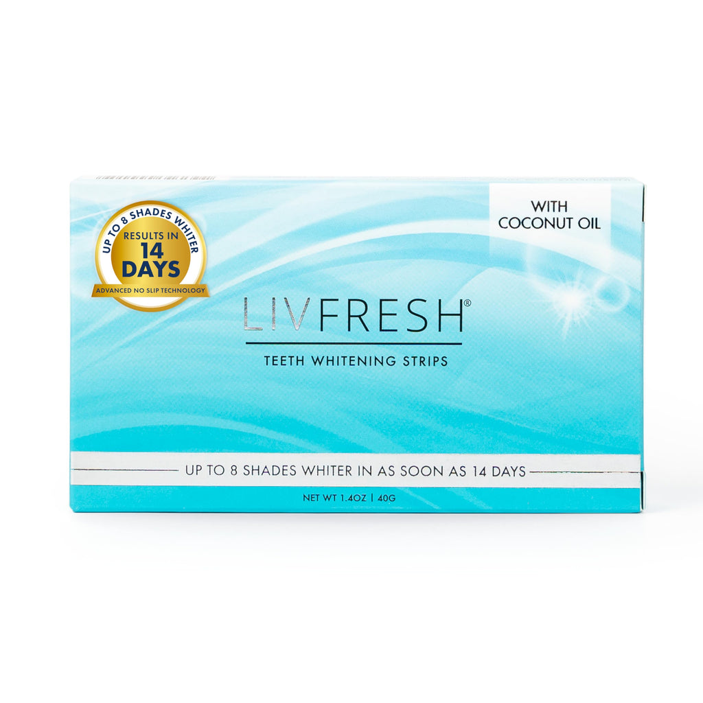 LIVFRESH Teeth Whitening Strips – 28 Strips, 14 Treatments | Enamel Safe