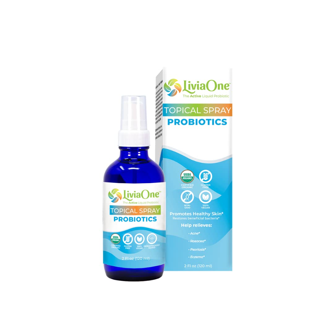 LiviaOne Topical Probiotics Spray – USDA Organic, Gluten-Free, 2 oz
