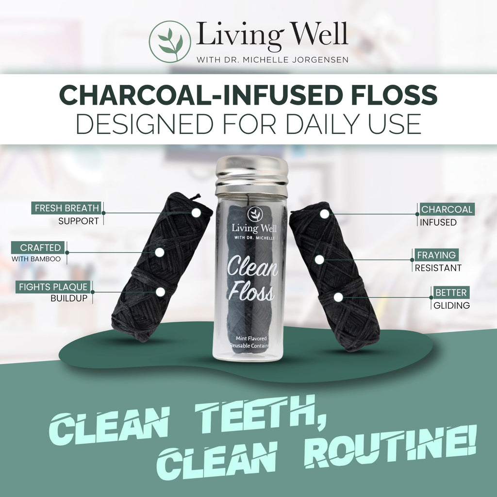Living Well Bamboo Charcoal Dental Floss – Natural, Vegan & Biodegradable
