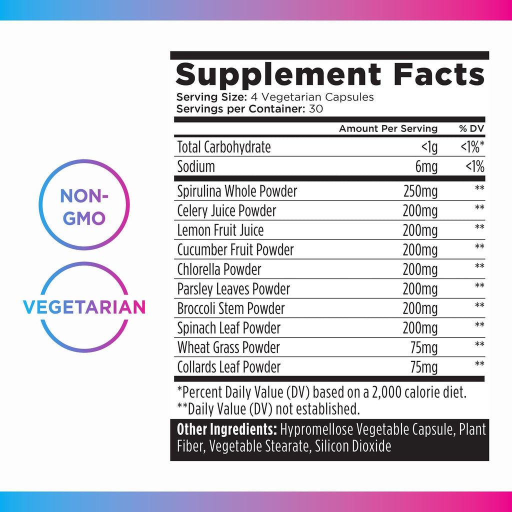Livingood Daily Greens Capsules – Plant-Based Super Greens for Digestion & Gut Health (120 Ct)
