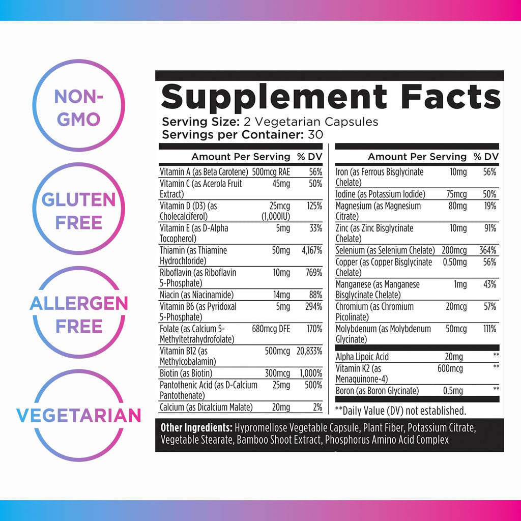 Livingood Daily Methylated Multivitamin for Women & Men – 60 Capsules