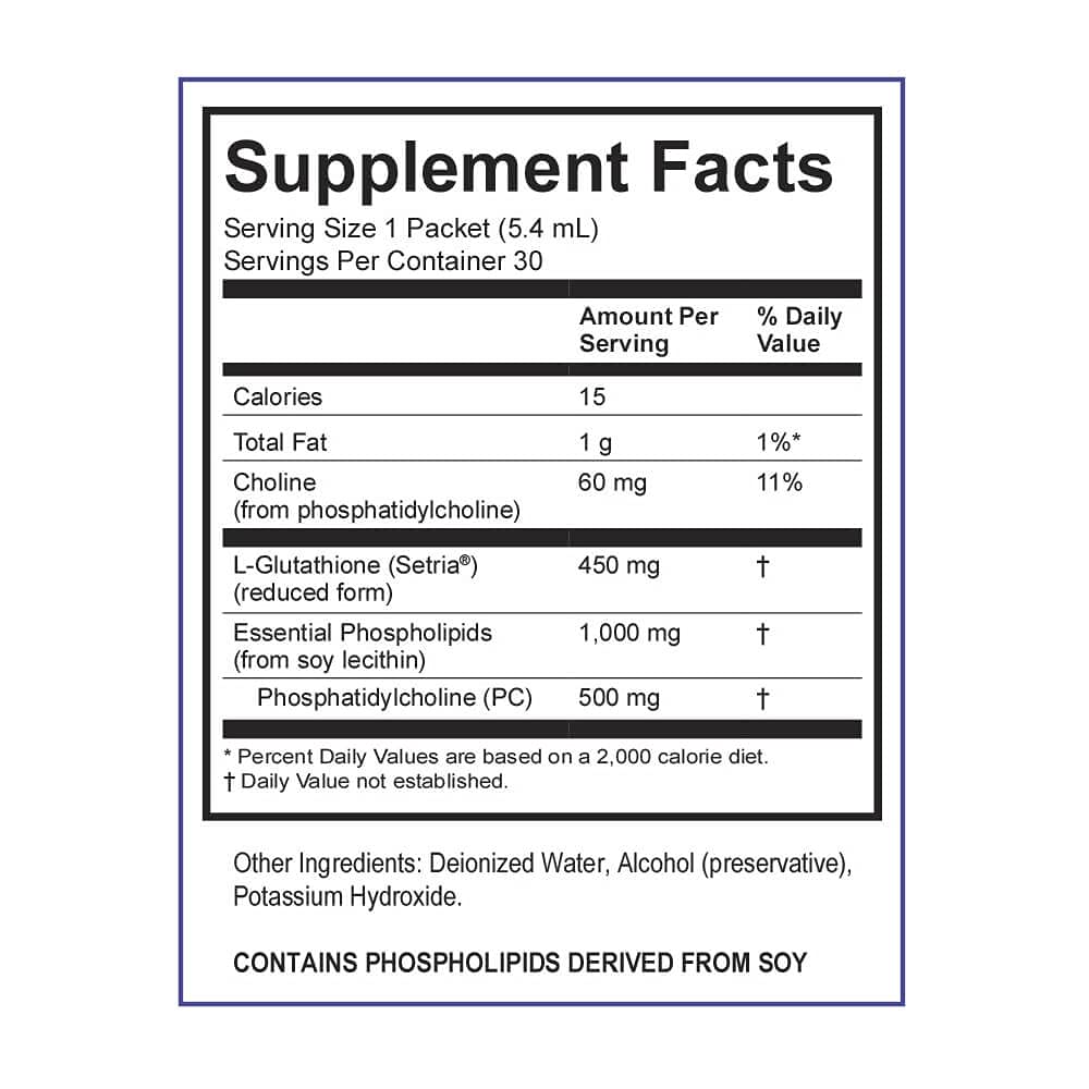 LivOn Lypo-Spheric Glutathione – 30 Packets, 450 mg Each, Liposome-Encapsulated, Non-GMO