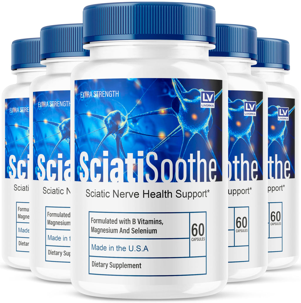 LIVORKA 5 Pack Sciatisoothe – Sciatisoothe Supplement (300 Capsules)