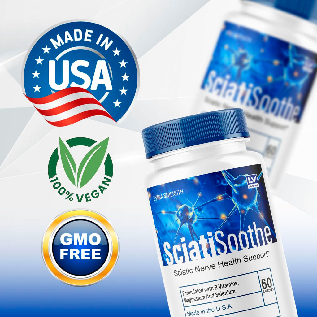 LIVORKA 5 Pack Sciatisoothe – Sciatisoothe Supplement (300 Capsules)