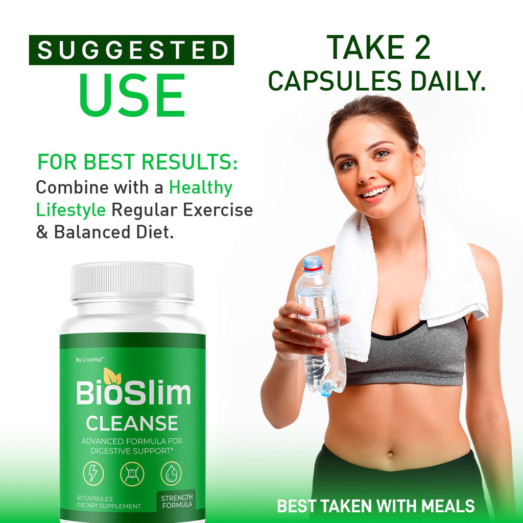 LIVORKA BioSlim Cleanse Capsules – 3 Pack Premium Digestive Support, 180 Capsules