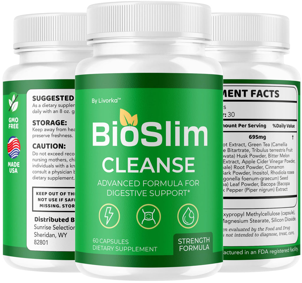LIVORKA BioSlim Cleanse Capsules – 3 Pack Premium Digestive Support, 180 Capsules