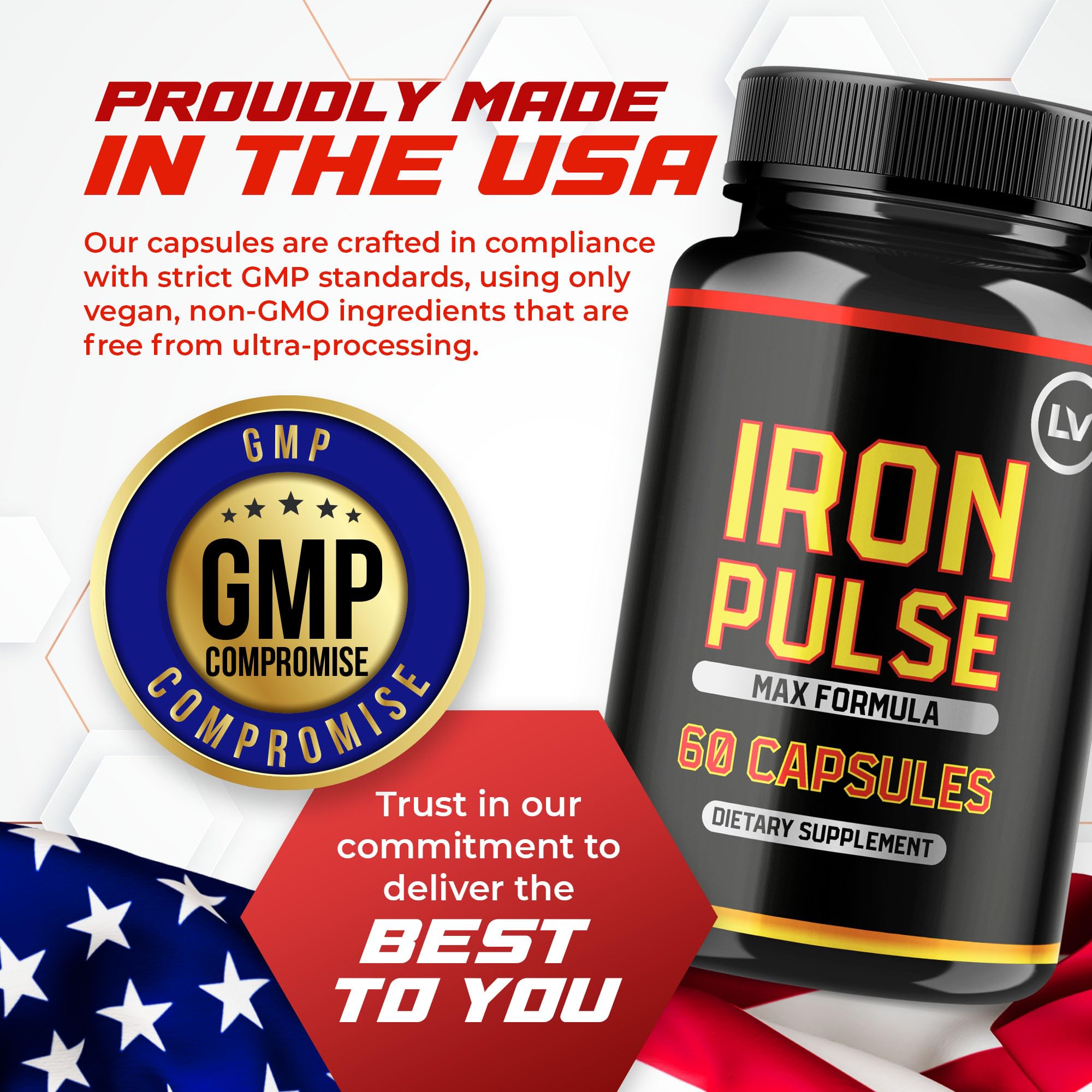LIVORKA IronPulse Capsules (3 Pack) – IronPulse Max Formula, 180 Capsules