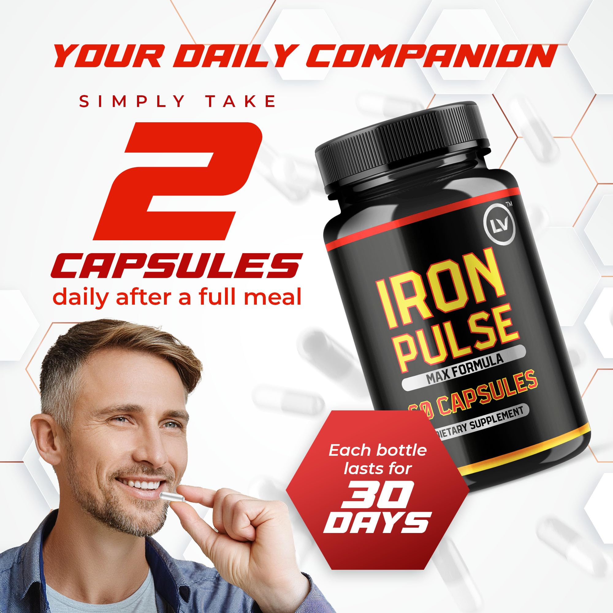 LIVORKA IronPulse Capsules (3 Pack) – IronPulse Max Formula, 180 Capsules