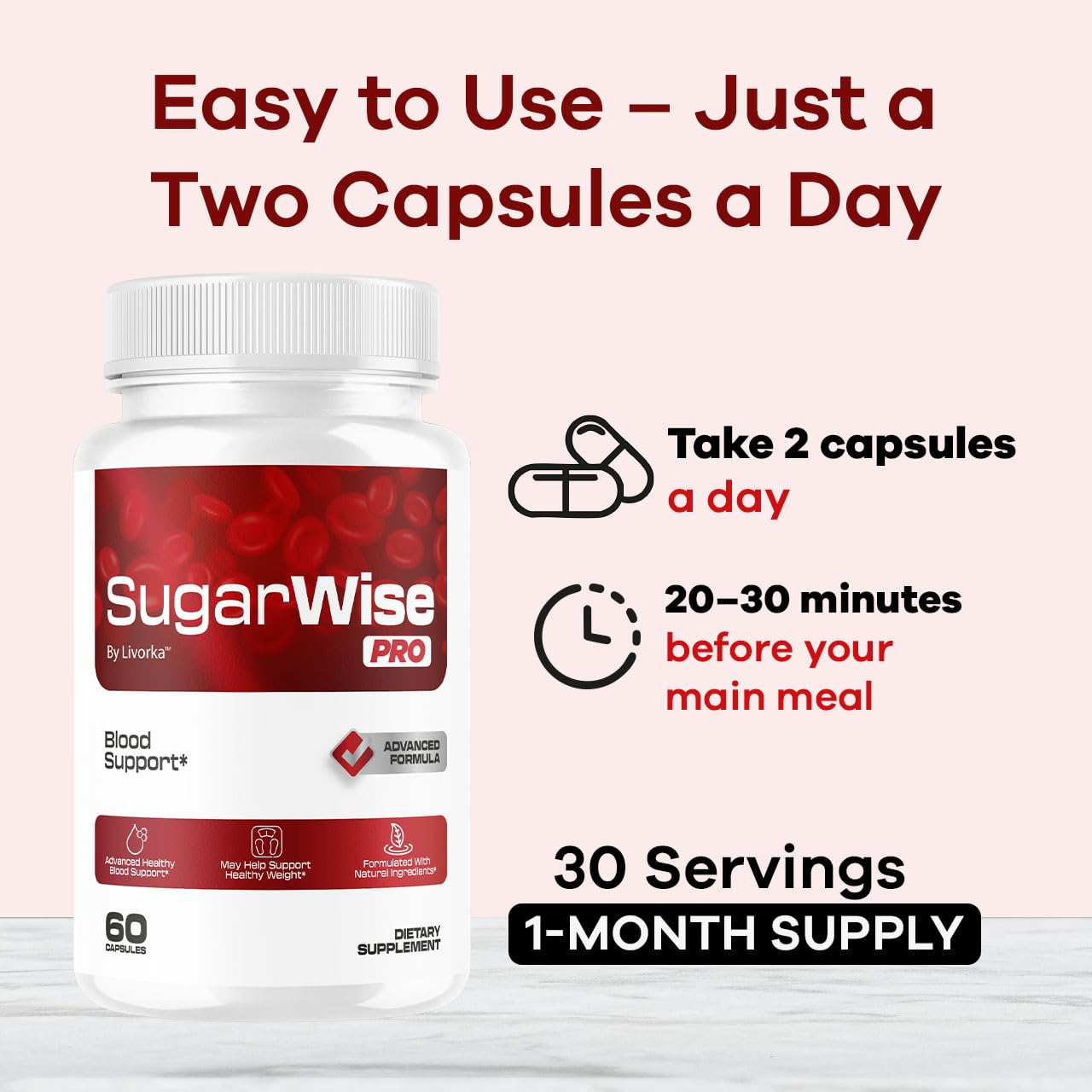 LIVORKA SugarWise Pro Capsules - 2 Pack | All-Natural Multivitamin Support